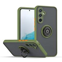 Matte Phone Case For Samsung Galaxy Note 9 10 20 Ultra 10 A32 A05 A12 A15 A25 A34 A52 A53 A54 A23 m514 Ring Magnetic Back Cover Samsung A23 armijos žalia spalva