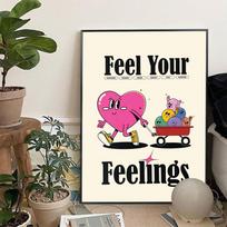 Cartoon Cat Mood Pisces Aries Poster Anime Posters Sticky Vintage Room Home Bar Cafe Decor Kawaii Room Decor 21cm×30cm NoFrame
