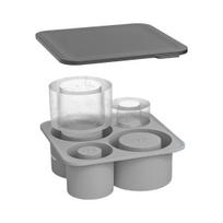 Silicone Ice Cube Tray for 20-40 Oz Tumbler Hollow Cylinder Design Ice Mold B gray