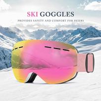 Snieglentės Slidinėjimo Slidinėjimo Akiniai UV Apsauga Slidinėjimo Kaukė Vyriški Moteriški Anti-Rūko Didelis Rėmas Sniego Akiniai Lauko Sporto Akiniai pink