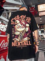 2023 Summer Men Kawaii Lucky Cat Printed T Shirt Homme Short Sleeve Hip Hop Streetwear T-Shirts Japanese Fashion Y2K Tee Shirt S juoda