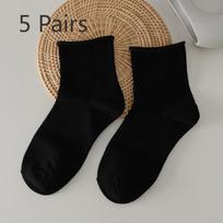 5 Pairs of Rolled Hem Socks Women's Mid-leg Summer Stockings 5 Pairs juoda