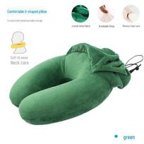 U-shaped Memory Foam Travel Neck Pillow - Cartoon Design for Kids 30*30*9/14 blue