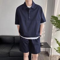 2023 Hong Kong Style Korean Boys' Sports Suit: Loose T-Shirt & Simple Five-Point Shorts L