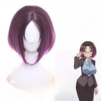Joi Elma Cosplay Wig Anime Kobayashi Dragon Maid Gradient Short Purple Ombre Heat Resistant Synthetic Hair Anime Wigs + Wig Cap One Size violetinė