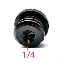 Mikrofono stovo adapteris 1/4 į 5/8-11 tvirtinimas kameroms, LCD monitoriams ant mikrofono stovo, trikojo adapteriui, gulsčiukas