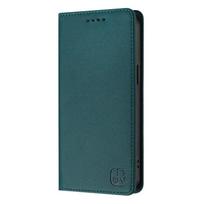 Prabangus Apsaugos nuo vagystės Piniginės Atlenkiamas Telefono Dėklas Redmi 12 Note 12 Pro Plus 12S Turbo 5G Odiniai Dėklai Magnetinis Vientisos spalvos Coque for Redmi 12 4G žalia