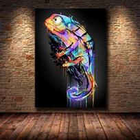 Abstraktus gyvūnų drobės paveikslas Chameleonas sienų menas Namų dekoro plakatai ir spaudiniai Šiuolaikiniai svetainės meno kūriniai Paveikslėlis 21*30cm