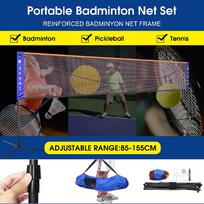610 cm pločio reguliuojamo aukščio Sportinis badmintono tinklelis Nešiojamas badmintono tinklinio teniso tinklelis su stovu/rėmu ir krepšiu
