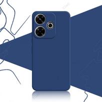 Prabangūs kvadratiniai skysto silikono dėklai Xiaomi Redmi 13 4G 5G Redmi13 6.79  Global 360 minkštas telefono dangtelis Vandeniui atsparios rankinės Redmi 13 4G mėlyna