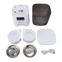 Pet Feeder Multifunctional 304 Stainless Steel Food Bowl Cat Food Dispenser 5L Capacity for Indoor L white