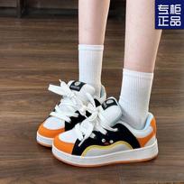 Hong Kong style color matching 2025 spring new bread shoes women's original niche fashion versatile lightweight student casual board shoes 35