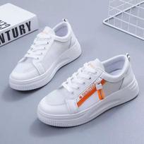 Spring 2024 new versatile sports board shoes summer breathable mesh mesh shoes summer casual little white shoes women's shoes 35 oranžinė