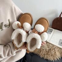 fur integrated cute thick-soled snow boots women's 2025 new winter heightening warm piled thickened cotton shoes 35 kaštoninė