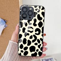 Tempered Glass Case For iPhone 15 Pro Max Funda iPhone 11 13 14 15 12 XR 7 8 Plus X Xs 13pro 15pro Leopard Printed Cover Coque For iPhone13 Pro brown
