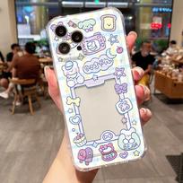 Card Holder Cartoon Case For iPhone16 Pro Max 11 13 14 15 12 7 8 Plus XR X Xs 16promax 13promax 15promax Silicon Funda Covers For iPhone16 Pro Max