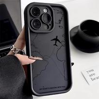 Travel-Inspired Airplane Route Phone Case For iPhone 11 13 Pro Max 16 15 14 12 XS X XR 7 8 Plus Shockproof Silicon Funda Cover For iPhone15 Pro