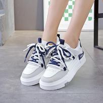 Women's 2025 Spring White Thick-Soled Casual Shoes, Comfortable Soft Surface, Versatile for Students, K1316 38 pilka spalva/balta