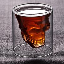2 vnt. Dvisieniai kūrybiniai baro kaukolės viskio, likerio, alaus stiklai Helovino stiklai Arbatos puodelis Sulčių puodelis Gėrimų klubo vyno taurė 75ml x 2pcs