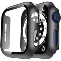 Compatible case apple Watch 44mm SE Series 6 Series 5 Series 4 - Rigid protection black case tempered glass screen Phonillico® juoda