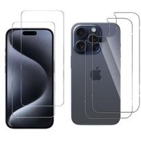 Tempered Glass screen and back for iPhone 15 PRO [Pack 2] Glass Film Protection Phonillico® skaidri