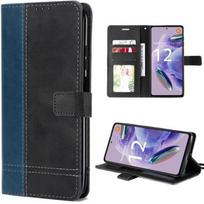 Coque à Rabat pour Redmi Note 12 Pro+ - Note 12 Pro Plus - Effet Cuir Bleu Marine-Noir