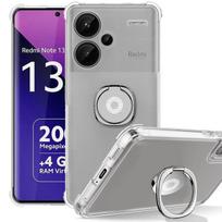 Case for Xiaomi Redmi Note 13 Pro+ 5G - Note 13 Pro Plus 5G, Transparent Shockproof Silicone with Silver Stand