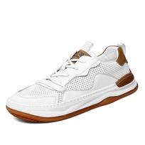 Breathable Casual Leather Shoes Men Breathable Tenis Masculino Shoes Comfortable School Running Shoes Lightweight Mens Sneakers 38 balta