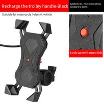 Bike Phone Holder Motorcycle Phone Stand Waterproof Usb Car Charger Electric Car Navigation Stand Takeaway Universal Stand as picture gray