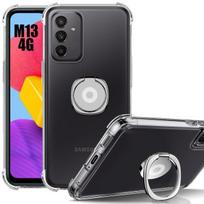 Silicone Case - Samsung - Galaxy M13 - Transparent - Shockproof - Silver Stand skaidri