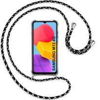 Protective case - Samsung - Galaxy M13 - Transparent - Shockproof - Black lanyard juoda