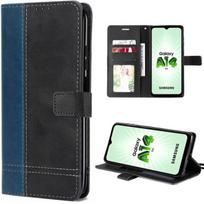 Case for Samsung Galaxy A14 4G/5G Soft Shockproof PU Leather - Black-Navy Blue