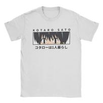 Kotaro Lives Alone T-Shirt Men Anime Vintage Pure Cotton Tee Shirt Round Collar Short Sleeve T Shirts Gift Idea Clothing S balta