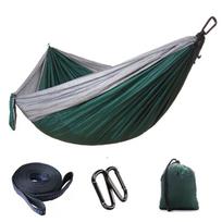 Lauko kempingo hamakas pailgintos ir praplatintos sūpynės 2 žmonėms Gray+dark green,   300*200cm