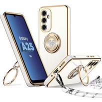 Protective Case - BOOLING - for Samsung Galaxy A25 5G - Soft Silicone - with Lanyard - Shiny Ring