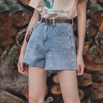 Retro Hong Kong Style Wide-leg Denim Shorts Summer Casual New High-waist Loose Denim Shorts for Women S