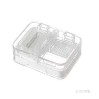 1 vnt. 4 viename nešiojama tablečių dėžutė, miltelių tablečių smulkintuvas, miltelių tablečių pjaustyklė, vaistų skirstymo dėžutė, daugiafunkcinė tablečių pjaustyklė, skirstytuvas balta