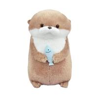 Nauja 11 cm ūdros lėlė Miela maža ūdra Mažas gyvūnas Pliušinis žaislas Mielas interneto populiarus stilius Mini lėlė Stalo dekoracija Kalėdinė dovana 11cm white