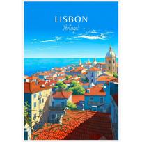 Danija Portugalija Olandija Kelionių plakatas Kopenhaga Madeira Portas Drobės tapyba Sienų menas Paveikslas svetainei Namų dekoras 21cm×30cm NoFrame