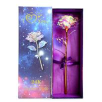 Valentine's Day Creative Gift 24K Foil Plated Gold Crystal Rose Forever Love Wedding Decor Present Gift MIT 1SET blue