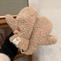 Kawaii pliušinės šiltos pirštinės Minkštos žieminės storos pirštinės Korėjos japoniškos meškos pirštinės su virvėmis Kasdieninės jojimo pirštinės šiltos kava