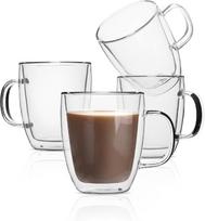 Insulated Coffee Cups, Set of 4 (9 oz, 270 ml), Double Wall Glass Tea Cups, Glass Cups, Glass Mug, Coffee Cups other
