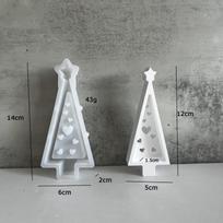 3D Cute Christmas Tree Decoration Silicone Mold DIY Handmade Aromatherapy Plaster Christmas Lights Tree Resin Drop Glue Mold gray