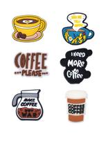Jibbitz coffee coffee barista espresso espresso barista latte cappuccino 6 pcs accessories crocs decoration įvairiaspalvis