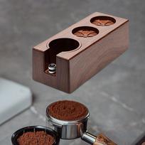 Espresso Tamping Station Anti Skid Tamper Stand Portafilter Holder for Home Kitchen Style A black