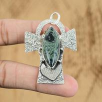 Womens day Deal 925 Sterling Silver Kambaba Jasper Gemstone Engagement Pendant