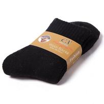 Žieminės šiltos moteriškos vilnonės kojinės vyrams, super storos vienspalvės kojinės, merino vilnos kojinės nuo šalčio ir sniego, frotinės kojinės One Size juoda