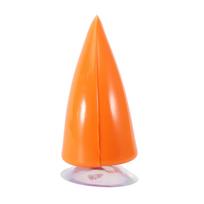 Motociklo šalmas su velnio ragais ir siurbtuko dekoracija Oranžinis oranžinė