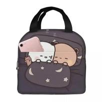 Cub Sleeping Portable Lunch Bag Bubu Dudu Cartoon Ice Cooler Pack Insulation Picnic Food Storage Bags 22x20x13CM balta