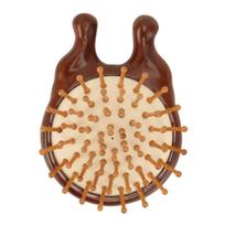 Massage Hair Brush Multifunction Sandalwood Portable Round Teeth Wooden Nose Scraper Cushion
